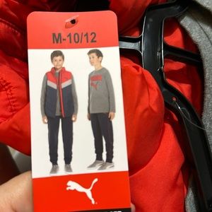 NEW PUMA  Boy's Kid's 3-piece Vest Set - black/grey  Size 10/12 jogg…